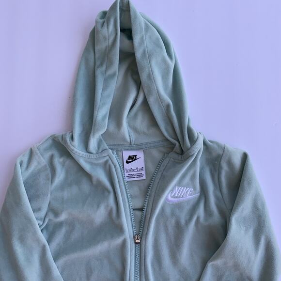 Nike Kids Zipper Jacket Girls 5–6 YRS Athletic Sports Green - Picture 2 of 5